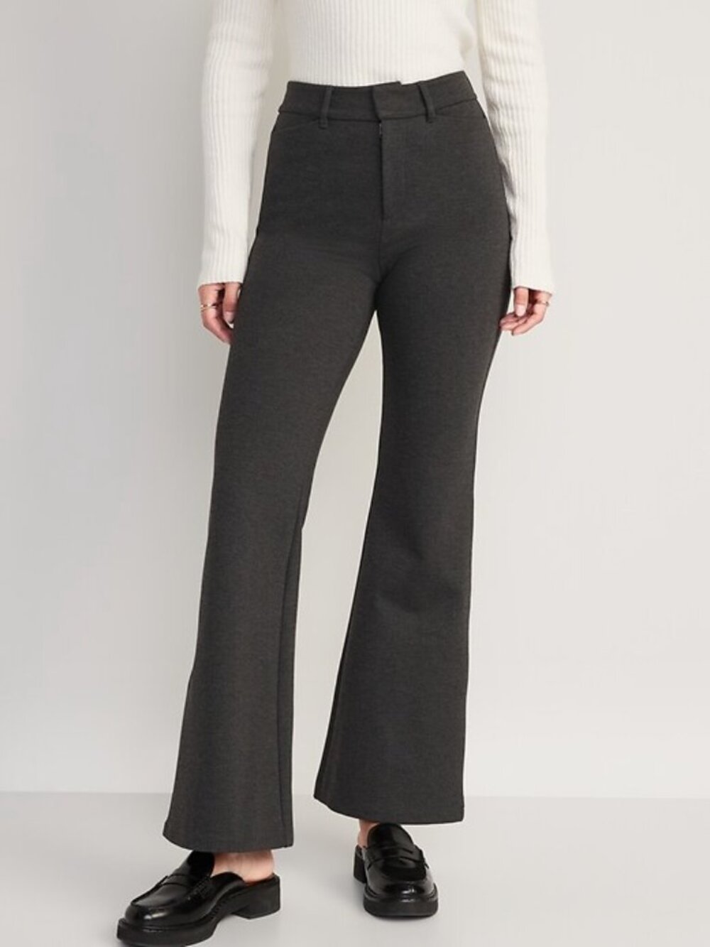 NWT OLD NAVY extra high rise Stevie ponte trouser flare pants (8 tall)